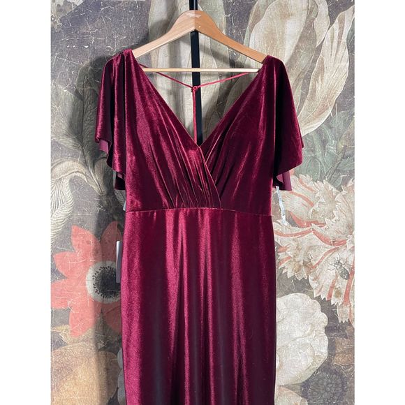 New BHLDN x Jenny Yoo Ellis Velvet Open Back Dress sz 12 - Picture 6 of 10
